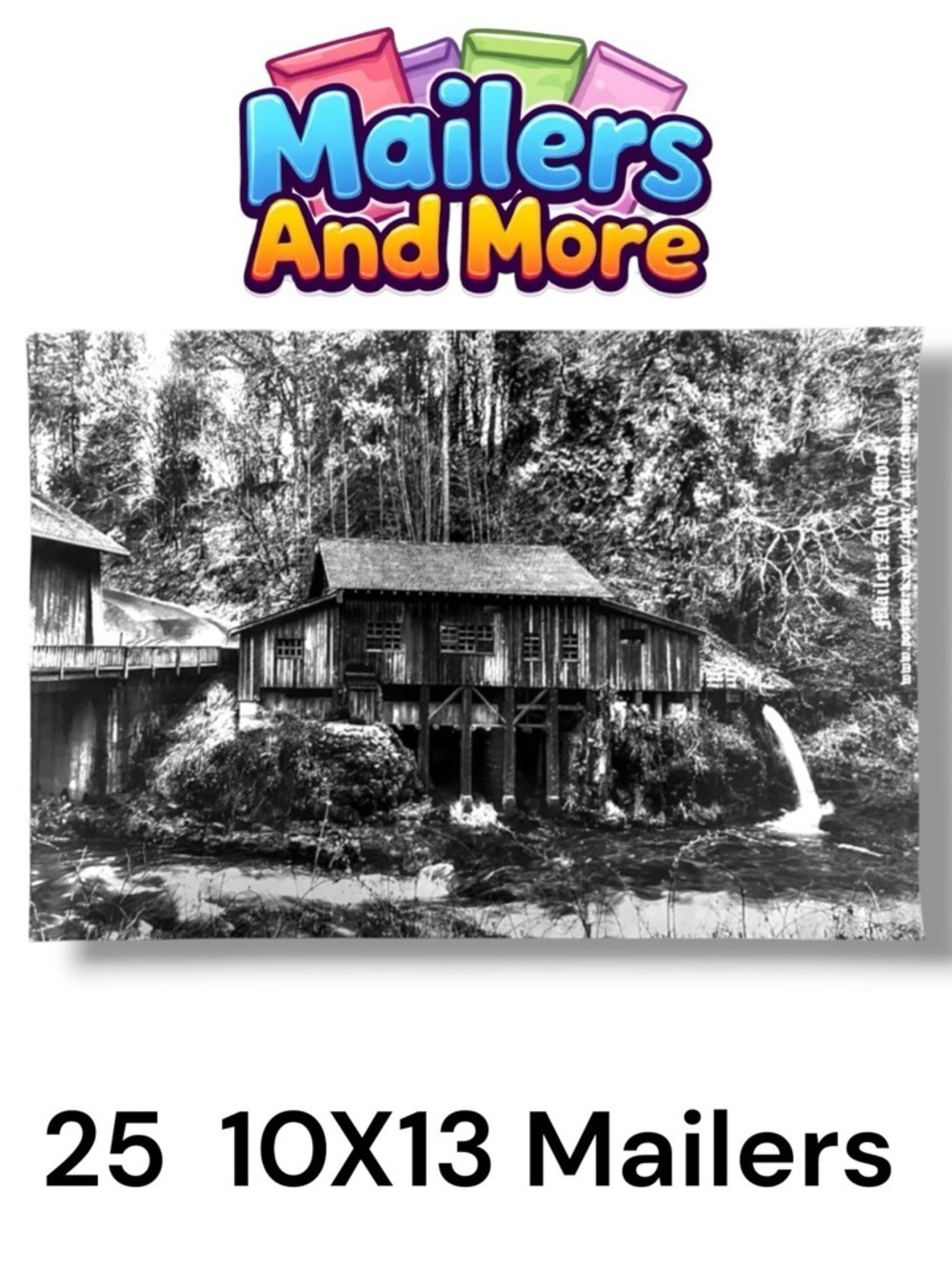 25 10X13 Poly Mailers Vintage Cedar Creek Grist Mill WA PRICE IS FIRM
